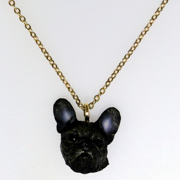 Brindle French Bulldog pendant necklace NWT - Picture 2 of 7